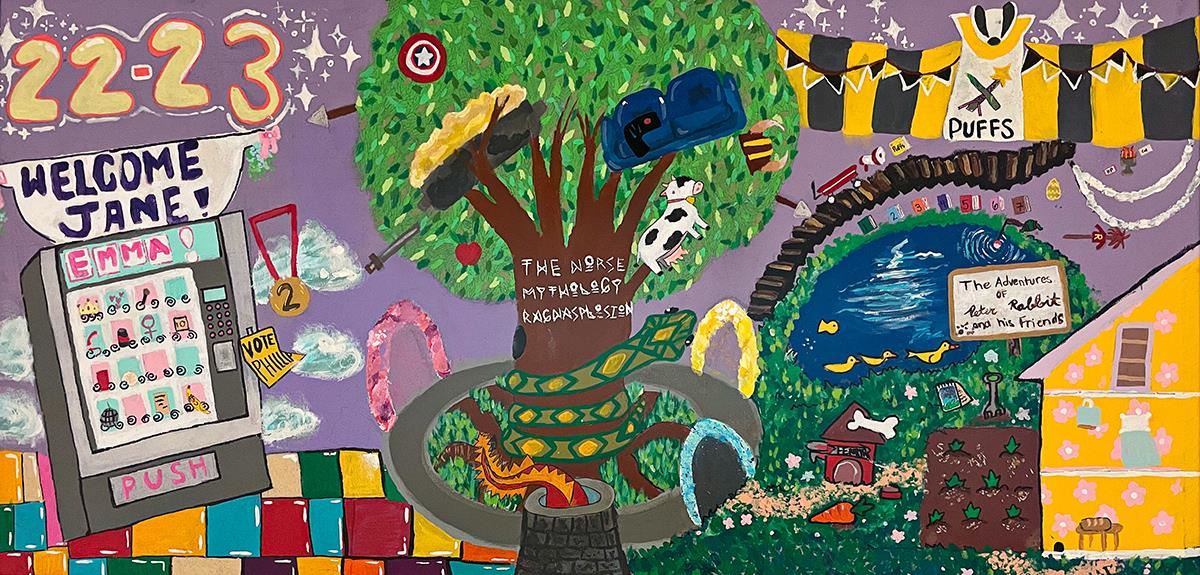 Ceiling tile with artwork for the 2022-2023 shows