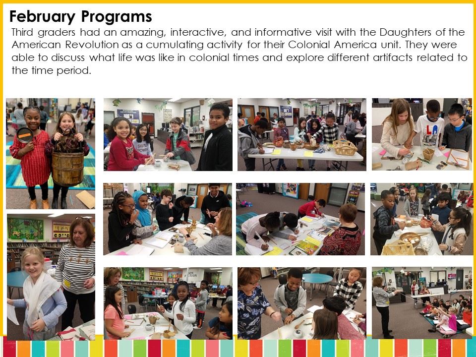 Third graders had an amazing, interactive, and informative visit with the Daughters of the American Revolution.
