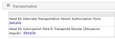 Head ES Alternate Transportation Parent Authorization Form 