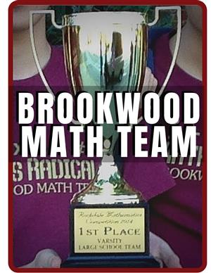Math team sign with trophy 