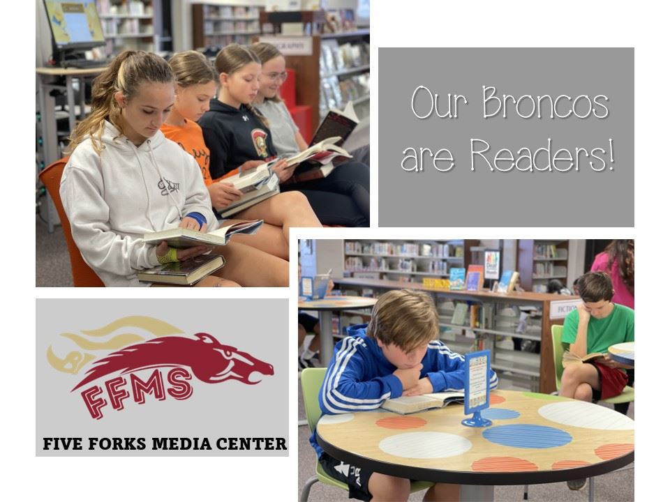 Students reading in the Media Center