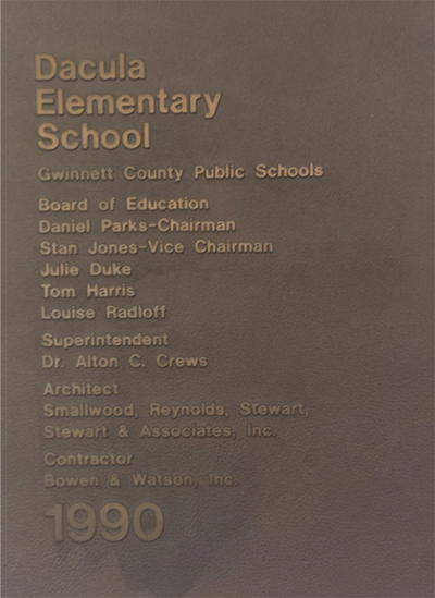 Dacula elementary school plaque 