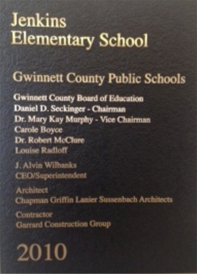 Jenkins elementary school plaque 