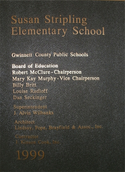 Stripling elementary school plaque 