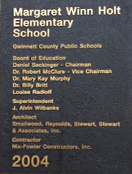 Winn holt elementary school plaque 