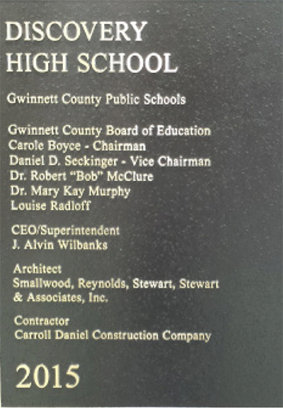 Discovery High School Plaque