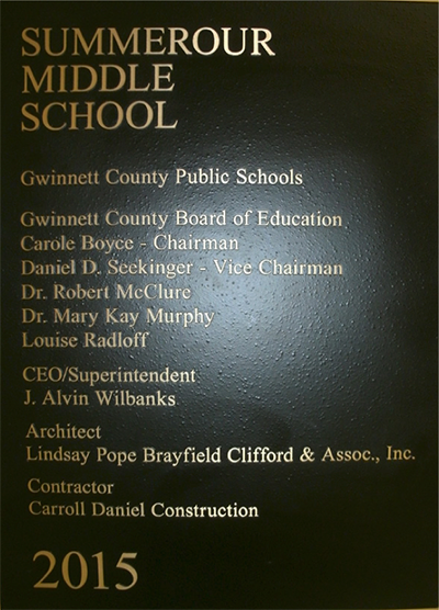 Summerour middle school plaque 