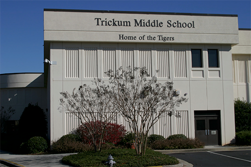 The original Trickum Middle School that opened in 1975. This facility was located between Camp Creek Elementary and Parkview High.