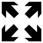 four arrows on four corners of a square 