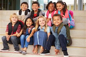 Diverse group of elementary students