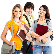 Students holding their school materials 