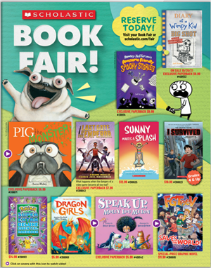 book flyer with images of books.