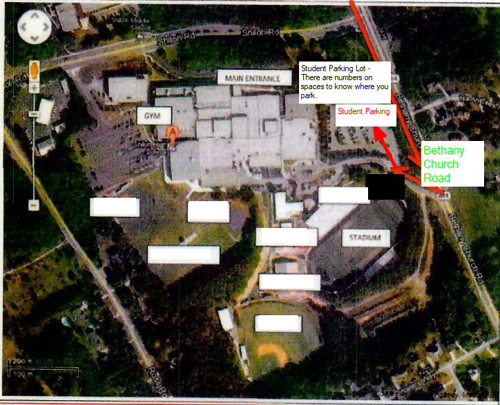 Map of Shiloh HS Student Parking Lot 