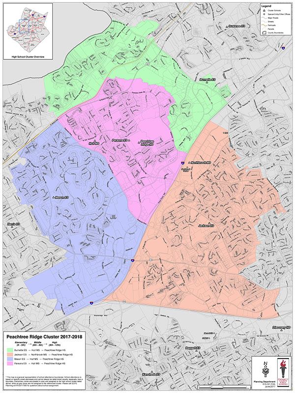 Peachtree Ridge Cluster boundary map Peachtree Ridge Cluster boundary map