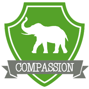 Compassion house crest- green elephant 