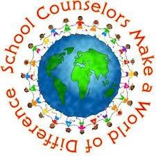 Globe with children holding hands and the words school counselors make a world of difference 