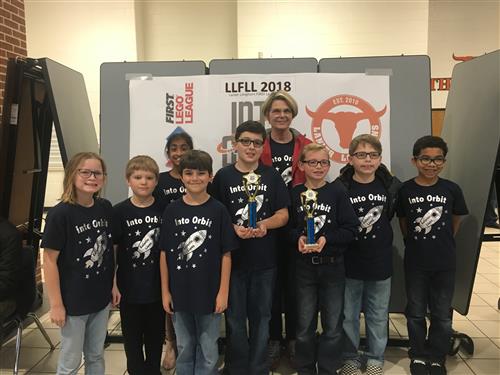 Team with trophies 