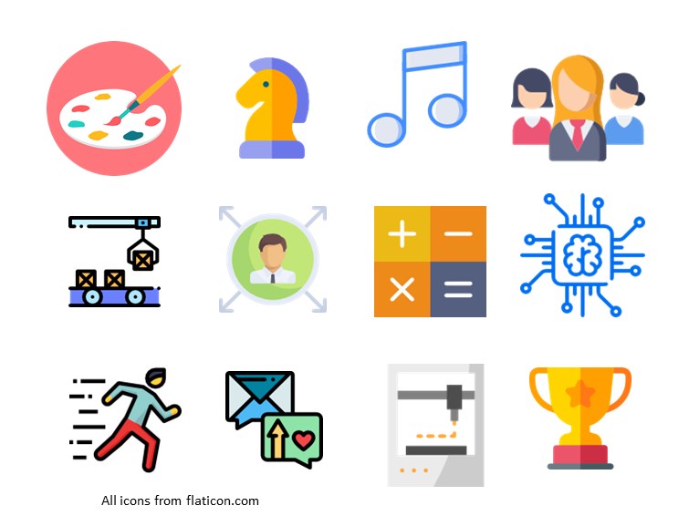 icons of different club activities icons of different club activities