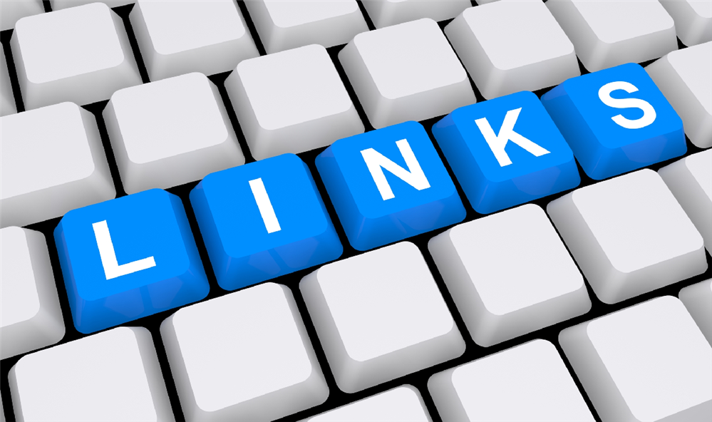 A picture of a keyboard with the word link displayed