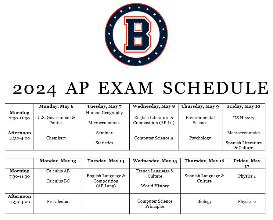 2024 AP Exam Schedule