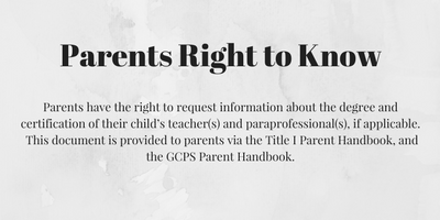 Parents Right to know 