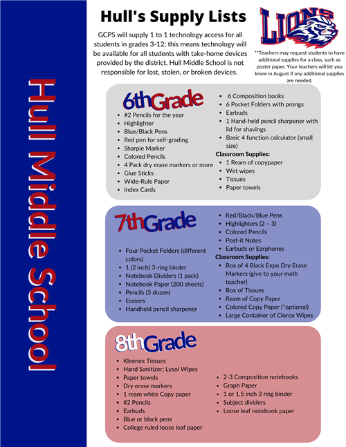 supply lists
