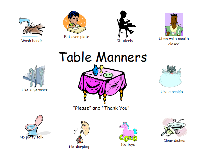 Table manners clipart