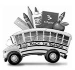 School bus of supplies 
