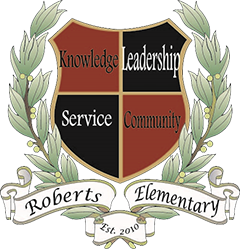 Roberts Crest - Knowledge, Leadership, Service, Community 