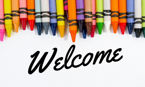 Welcome with crayons
