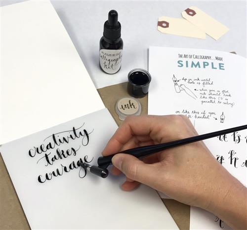 photo of calligraphy tools and lettering
