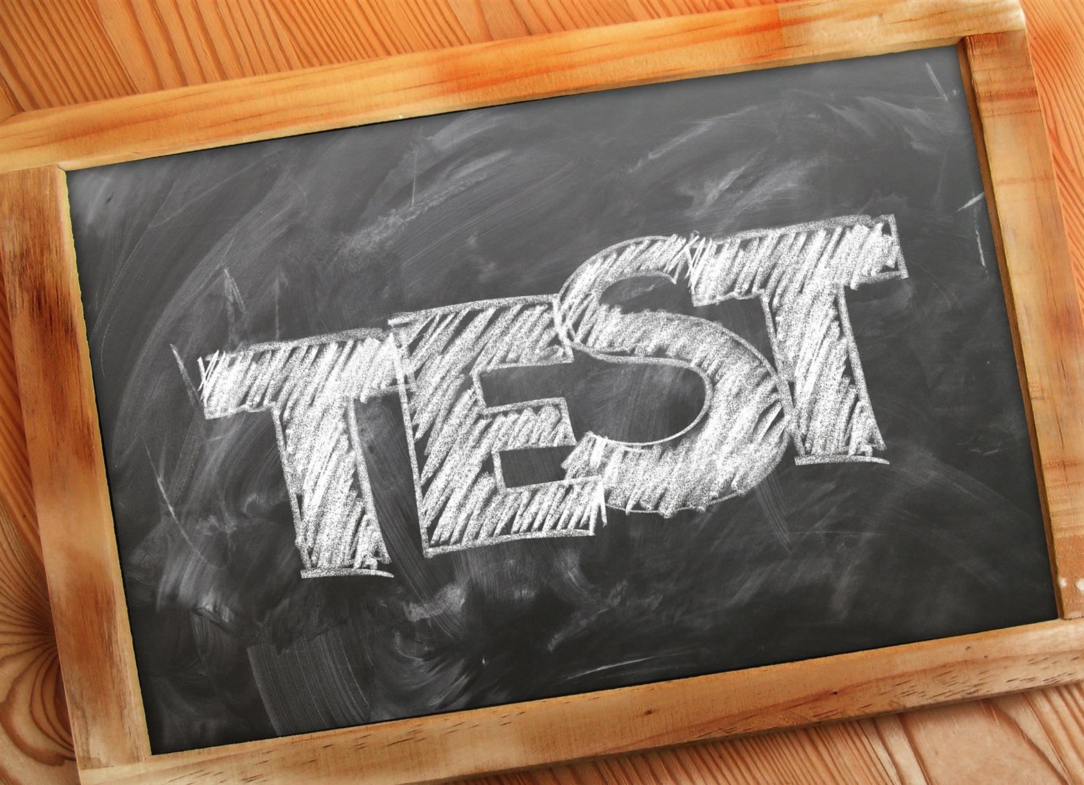 Chalk board with the word "Test" written on it Chalk board with the word "Test" written on it