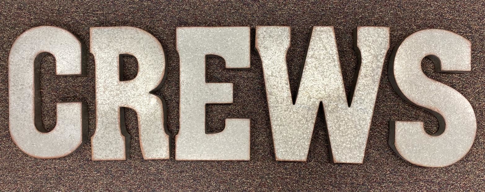 Crews metal letters